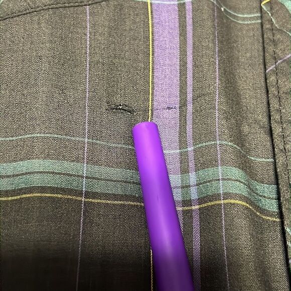 🔥🔥 ATB WESTERN PEARL SNAP SHIRT - Black/Purple/Green - Good Condition - Sz L - Picture 10 of 10